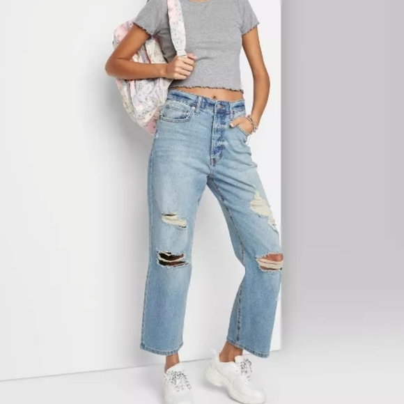 wild fable Denim - High Rise Straight ankle Jeans